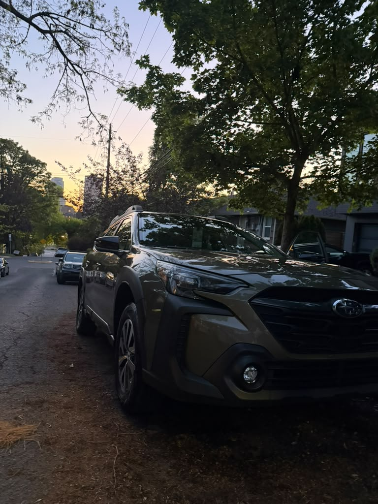Subaru Outback at golden hour after mobile detailing